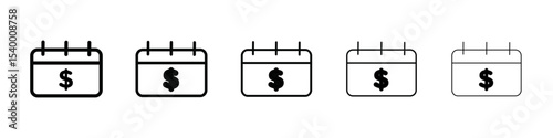 Annuity due icon isolated vector on white background set