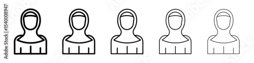 Arab woman icon isolated vector on white background set