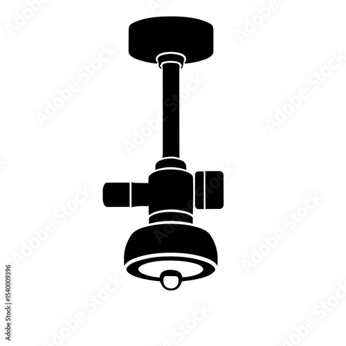 Black silhouette of ceiling-mounted fire alarm system design  