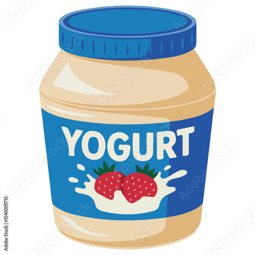 Strawberry yogurt package design vector isolated white background