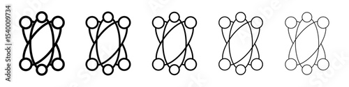 Atom scientific icon isolated vector on white background set