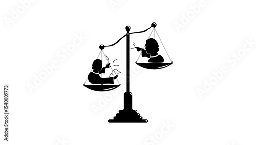lawyer wins case, black isolated silhouette