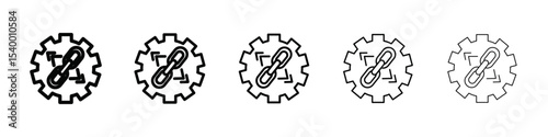 Backlink icon isolated vector on white background set