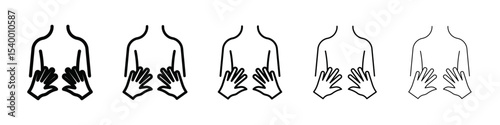 Back massage icon isolated vector on white background set