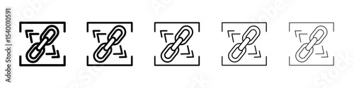 Backlink icon isolated vector on white background set