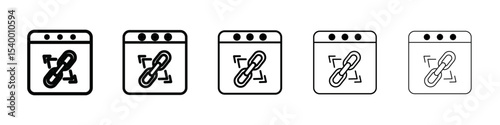 Backlink icon isolated vector on white background set