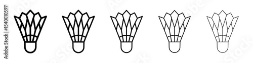 badminton icon isolated vector on white background set