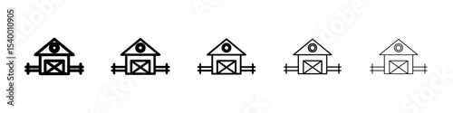 barn farm icon isolated vector on white background set
