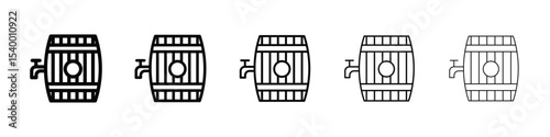 Barrel of beer icon isolated vector on white background set