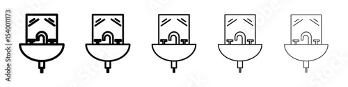 bathroom sink icon isolated vector on white background set