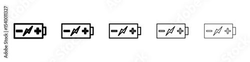 Battery icon isolated vector on white background set