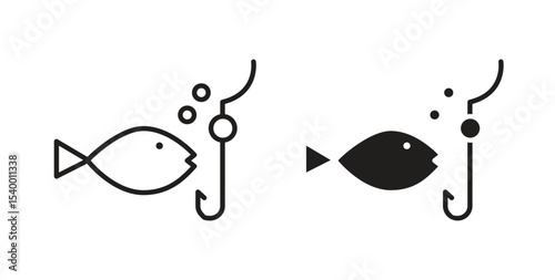 Fishing icon for social media, app, and web design. Vector illustration.