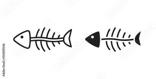 Fishbone icon Logos. Flat Vector Icon Design Template