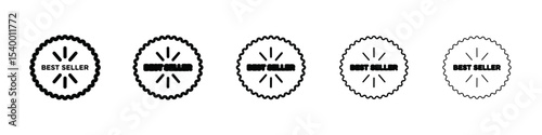 best seller icon isolated vector on white background set