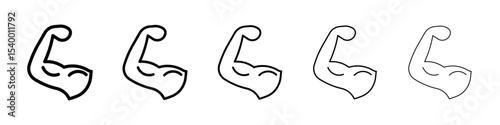 Biceps icon isolated vector on white background set