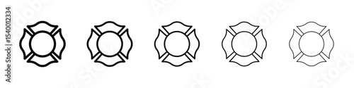 Blank Fire Department badge isolated vector on white background set
