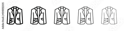 Blazer icon isolated vector on white background set