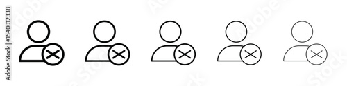 Block User Icon isolated vector on white background set