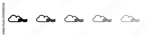 Blowing wind icon isolated vector on white background set