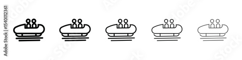 Bobsleigh icon isolated vector on white background set