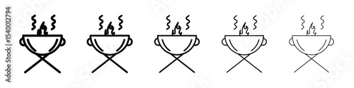 brazier icon isolated vector on white background set
