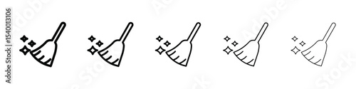 broom icon isolated vector on white background set