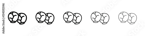Brussels sprouts Cabbage icon isolated vector on white background set