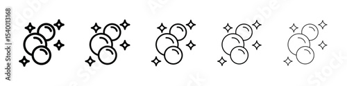 Bubbles and foam icon isolated vector on white background set