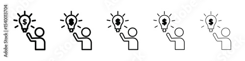 Business idea icon isolated vector on white background set