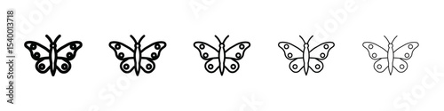 Butterfly icon isolated vector on white background set