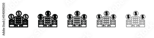 Capitalism icon isolated vector on white background set