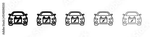 Car battery icon isolated vector on white background set
