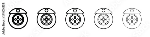 Car brake disk with caliper icon isolated vector on white background set