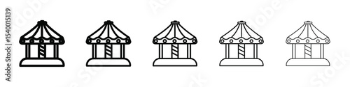 Carousel icon isolated vector on white background set