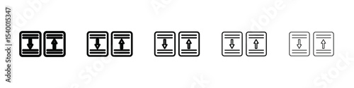 case priority icon isolated vector on white background set