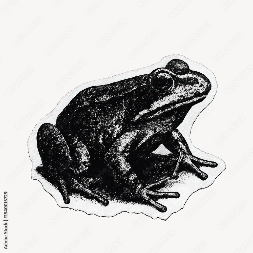 Naklejka premium Vintage frog illustration sticker