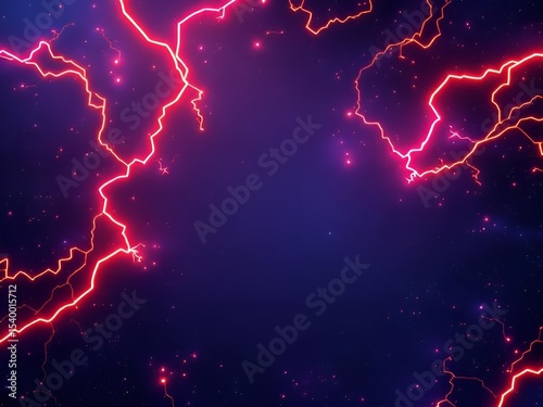 Red Lightning Bolt on Dark Blue Background