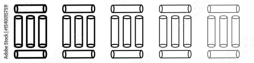 chalk icon isolated vector on white background set