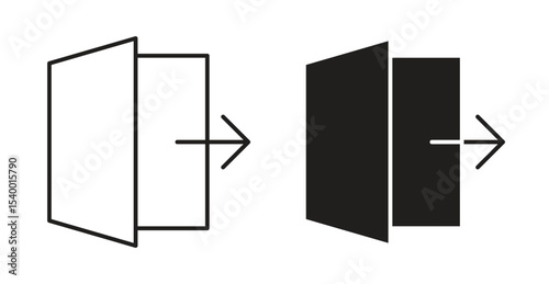 Exit icon Logos. Flat Vector Icon Design Template