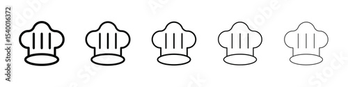chef hat icon isolated vector on white background set