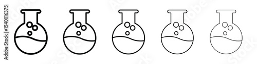 Chemical flask icon isolated vector on white background set