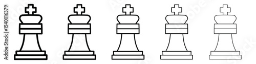 Chess king icon isolated vector on white background set