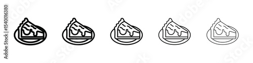 Cheesecake icon isolated vector on white background set