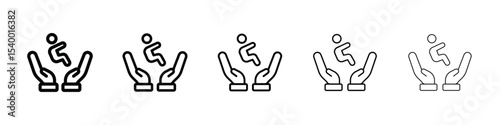 Child custody icon isolated vector on white background set