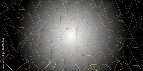 Abstract of simple gold line triangle pattern geometric background .white background creative and geometric shape with white luxury pattern .gold and white geometric background with low poly triangle