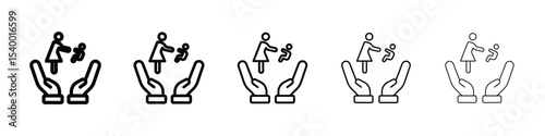 child protection icon isolated vector on white background set