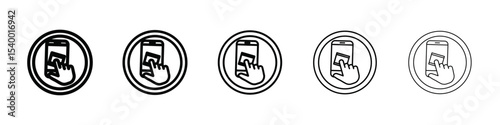 clean phone glass icon isolated vector on white background set