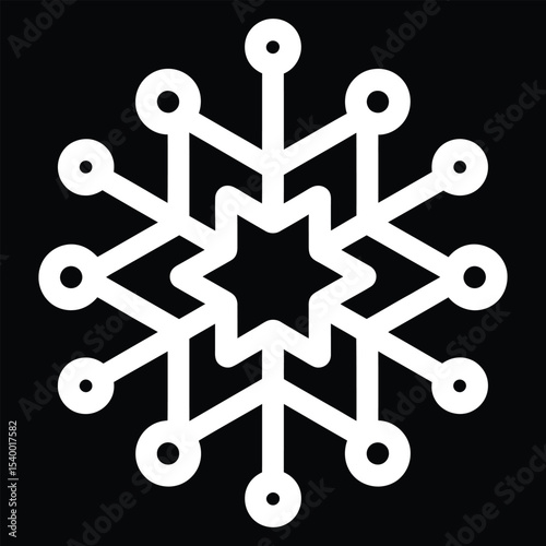Elegant Geometric Snowflake Design Perfect for Winter Holidays, Cards, and Festive Decorations