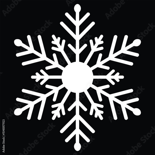 Elegant White Snowflake Design Perfect for Winter Holidays, Festive Decorations, and Seasonal Projects