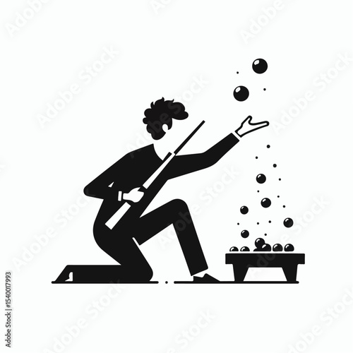 illustration of someone playing billiards